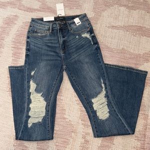 Judy Blue Distressed High Waist Flare Jeans